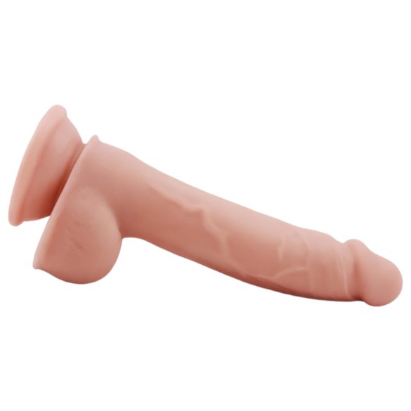 Mr. Dixx 7.6 - dildo med sugekop og testikler - naturfarve 19,5cm