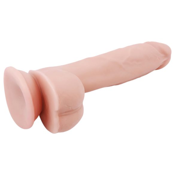 Mr. Dixx 7.6 - dildo med sugekop og testikler - naturfarve 19,5cm