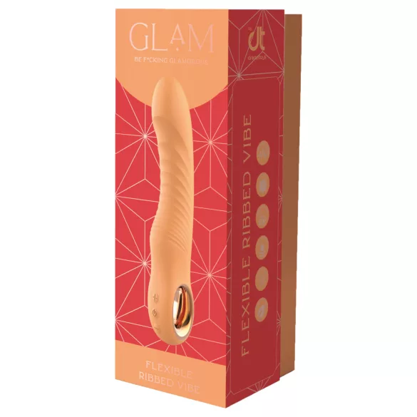 Glam - fleksibel, rillet vibrator (ferskenfarvet)
