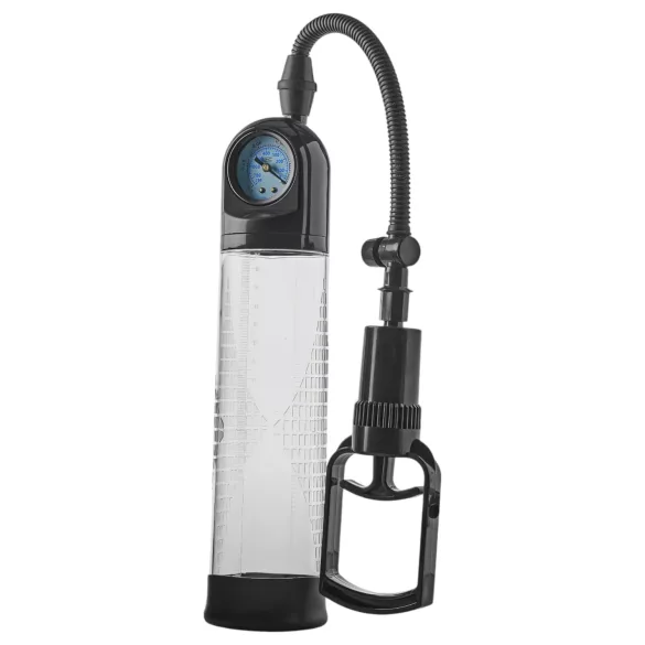 Ramrod Deluxe - penispumpe med manometer - gennemsigtig