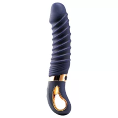 Goddess - opvarmet, rillet vibrator (mørkeblå)