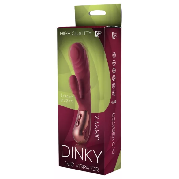 Dinky Jimmy K. Duo - klitorisvibrator med arm - genopladelig - rød
