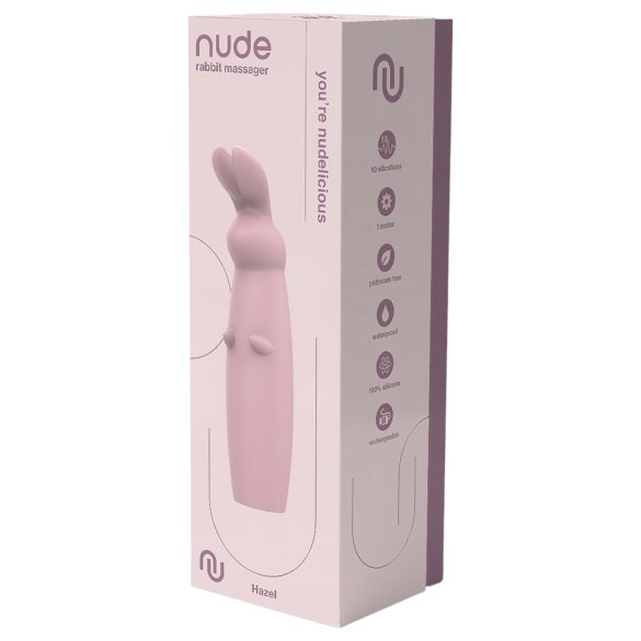 Nude Hazel - klitorisvibrator med kaninører - genopladelig - lilla