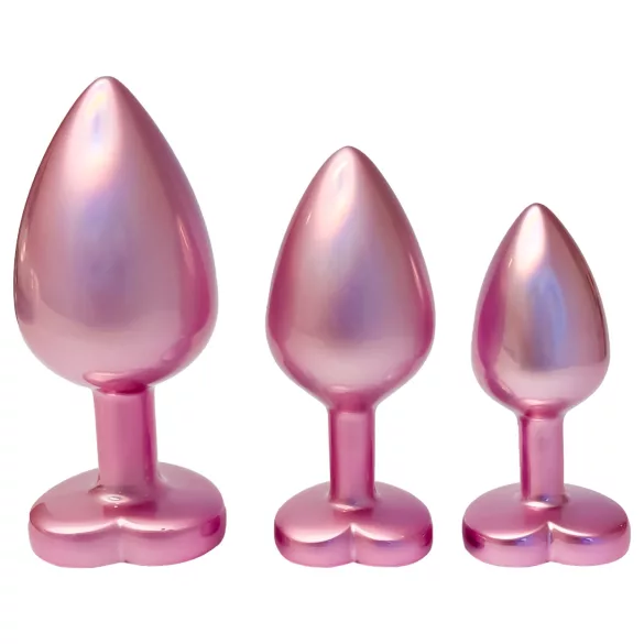 Dreamtoys Gleaming Love - hjerteformet anal plug sæt (rosa)