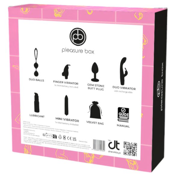 Pleasure Box Love to Play - vibratorsæt - 6 dele - pink/lilla