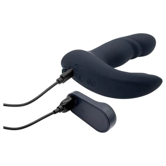Dreamtoys Pulz - stødende analvibrator med fjernbetjening (blå)