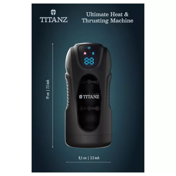 Titanz Ultimate Heat & Thrusting - automatisk masturbator (sort)