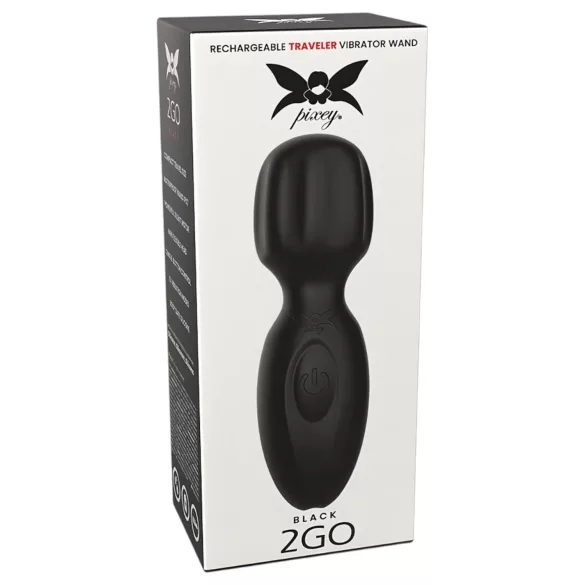 Pixey 2GO - genopladelig mini-massager vibrator (sort)