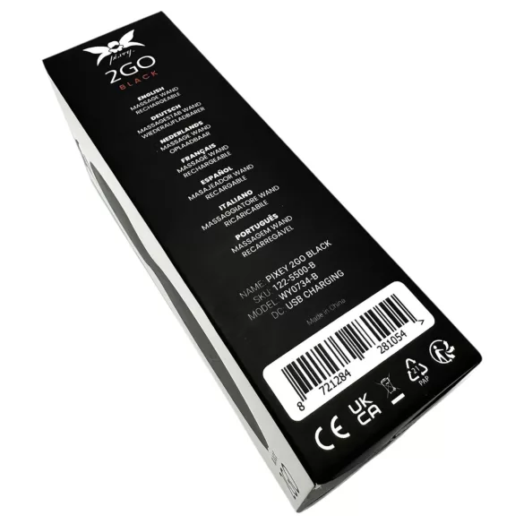 Pixey 2GO - genopladelig mini-massager vibrator (sort)