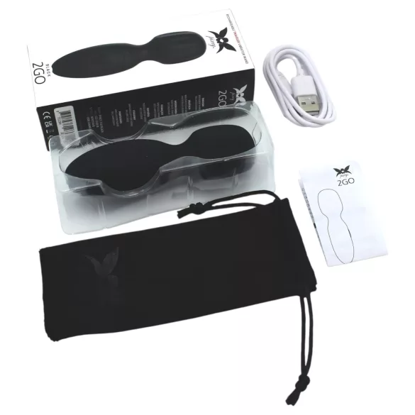 Pixey 2GO - genopladelig mini-massager vibrator (sort)