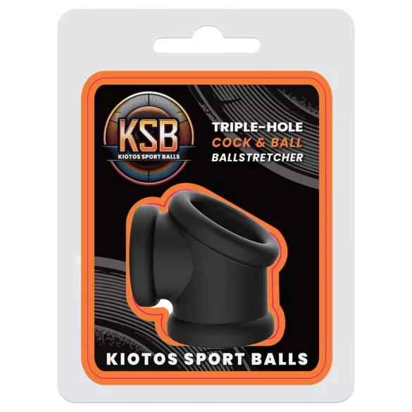 Kiotos - silikone penis- og kuglestrækker (sort)