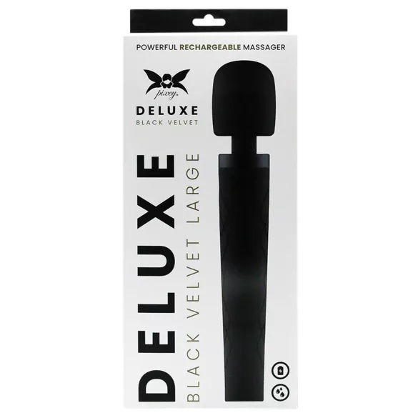 Pixey Deluxe Black Velvet - wandvibrator L (sort)