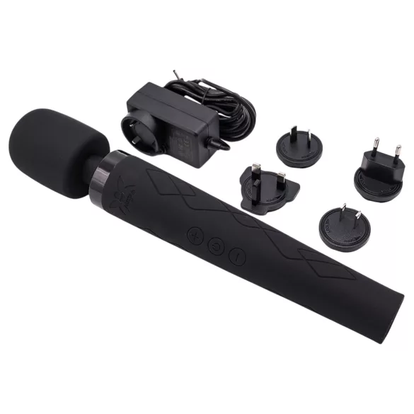 Pixey Deluxe Black Velvet - wandvibrator L (sort)