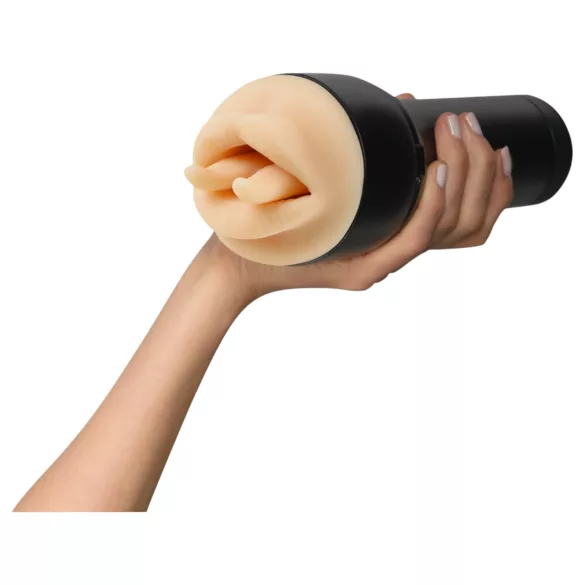 Kiiroo Feel Leigh Raven - kunstig mund med udskåret tunge (naturel)