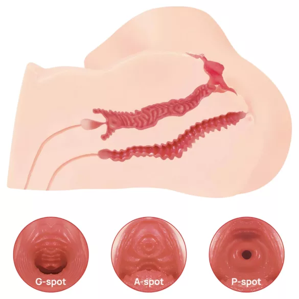 Kokos Maria - naturtro torso-onani­vagina og numse (hudfarvet)