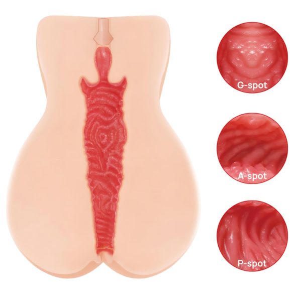 Kokos Onahole 004 - masturbator - dobbelt lag - kunstig vagina - natur