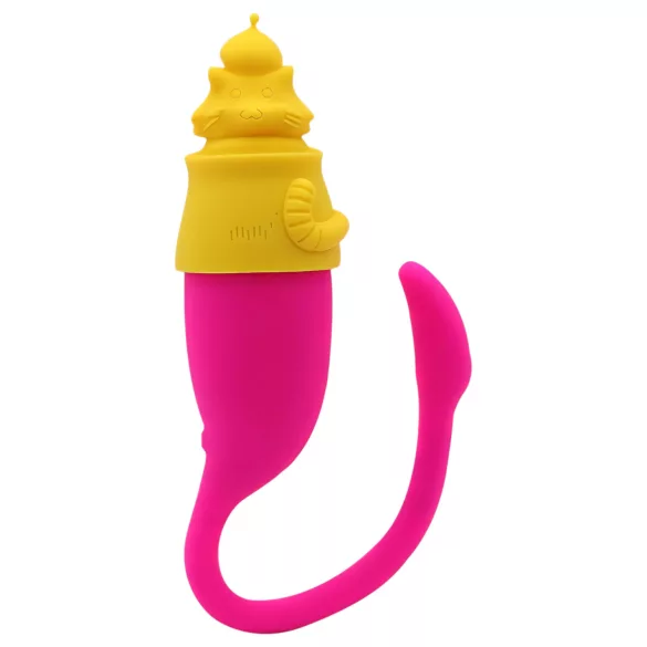 Magic Motion Elizabeth - klitorisvibrator med silikon kattehoved - gul