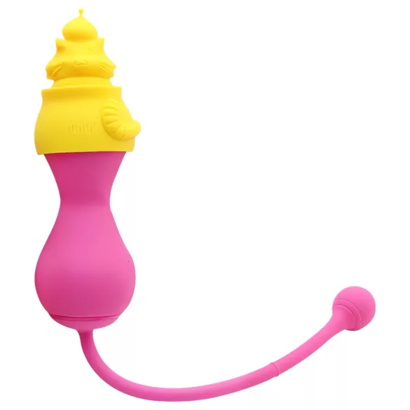 Magic Motion Elizabeth - klitorisvibrator med silikon kattehoved - gul