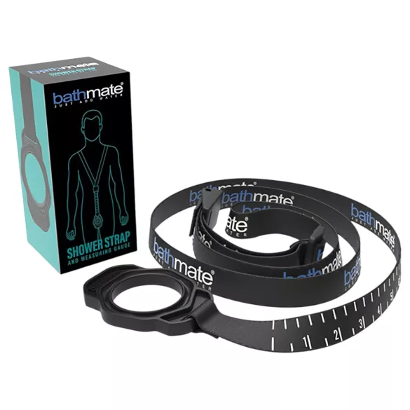 Bathmate Shower Strap - pumpestrop med målebånd (sort)