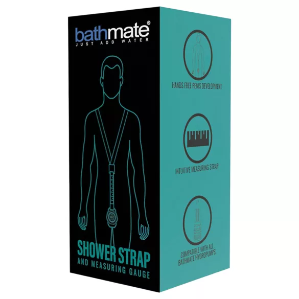Bathmate Shower Strap - pumpestrop med målebånd (sort)
