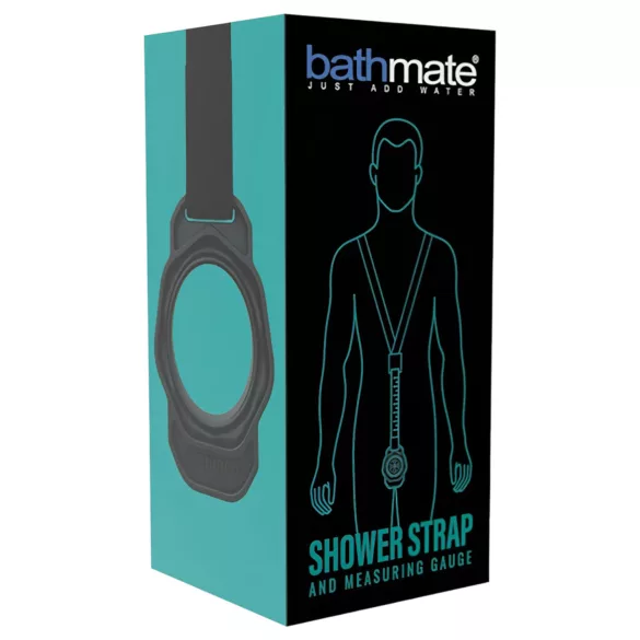 Bathmate Shower Strap - pumpestrop med målebånd (sort)