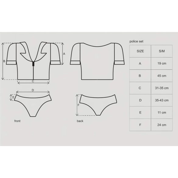 Obsessive Police - politiudklædning til kvinder - sæt - S/M