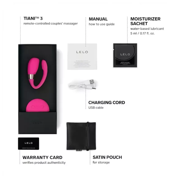 LELO Tiani 3 - parvibrator - fjernbetjent - silikone - pink