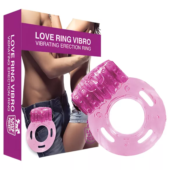 Love in the Pocket - penisring med engangsvibration - pink