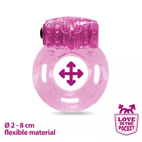 Love in the Pocket - penisring med engangsvibration - pink
