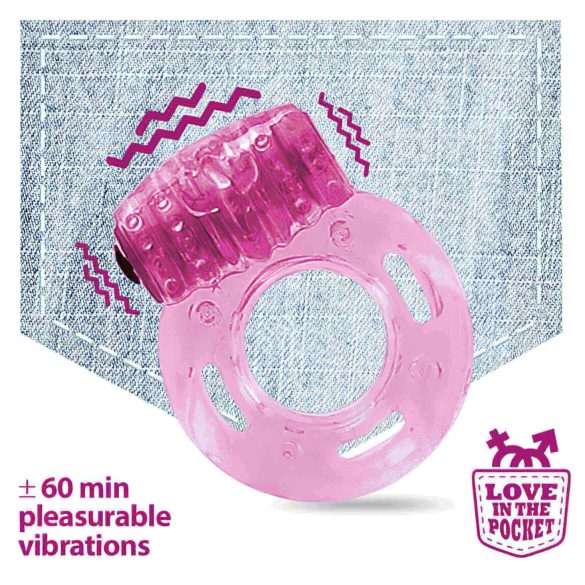 Love in the Pocket - penisring med engangsvibration - pink