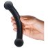 / GLAS - dobbelt dildo i glas (sort)