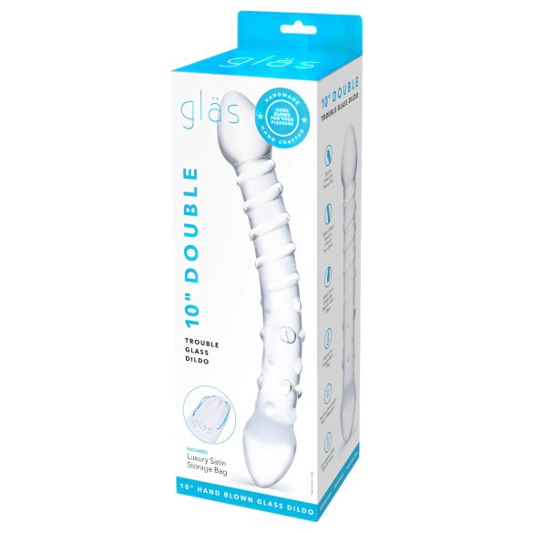 GLAS - dobbelt glasdildo (gennemsigtig)