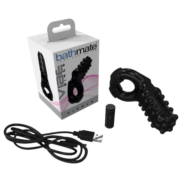 Bathmate - penisring med vibration - Tickle - sort