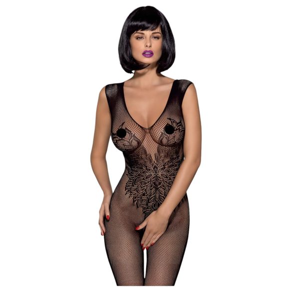 Obsessive - netcatsuit med englevinger - sort - S-L