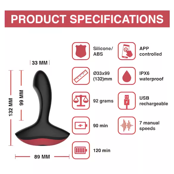 Magic Motion Solstice - App-styret prostatavibrator til mænd (sort)