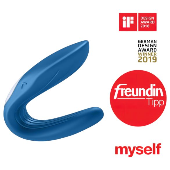 Satisfyer Double Whale - parvibrator med 2 motorer - blå