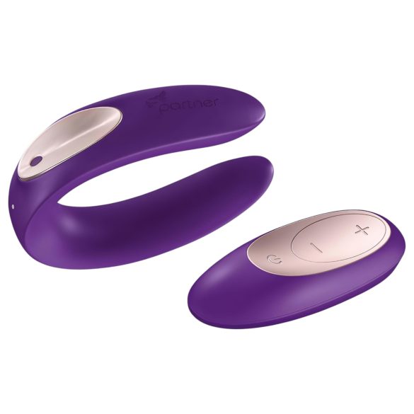 Satisfyer Double Plus Remote - trådløs, genopladelig parvibrator (lilla)