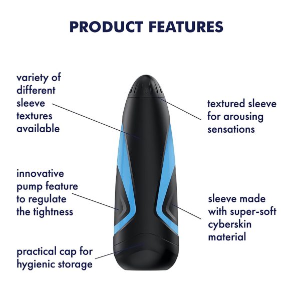 Satisfyer Men One - sugende masturbator (blå-sort)