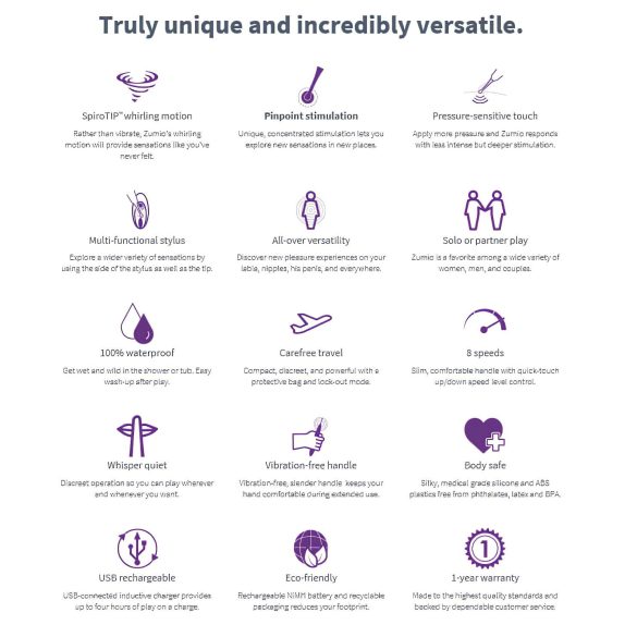 Zumio Soft - klitorisvibrator med batteri - lilla