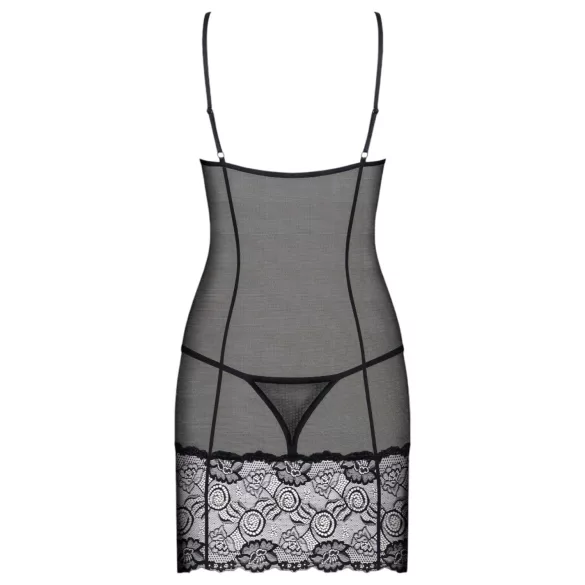 Obsessive - natkjole og stringtrusse - blonde - sort
