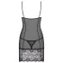 Obsessive - natkjole og stringtrusse - blonde - sort