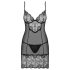 Obsessive Alluria - blonder natkjole og g-streng (sort) - L/XL