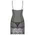 Obsessive Alluria - blonder natkjole og g-streng (sort) - L/XL