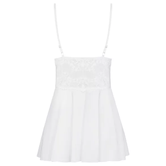 Obsessive - babydoll med blonde og g-streng - hvid