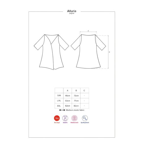 Obsessive - blonde kimono og stringtrusse - sort