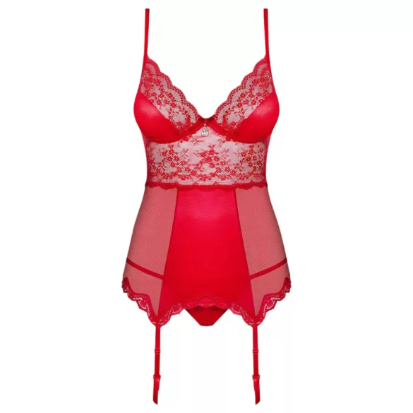 Obsessive Lovica - blonde top med hofteholder og g-streng (rød)