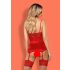 Obsessive Lovica - Blondetop med hofteholder og g-streng (rød) - L/XL