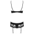 Obsessive Wonderia - lingerisæt - broderet blonde - sort - L/XL