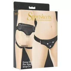   Sportsheets Plus Size - justerbar sele til underkropslegetøj (sort)