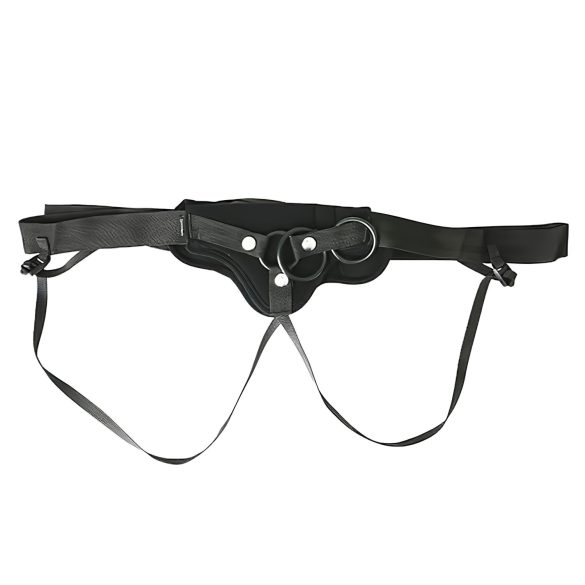 Sportsheets Plus Size - justerbar sele til underkropslegetøj (sort)